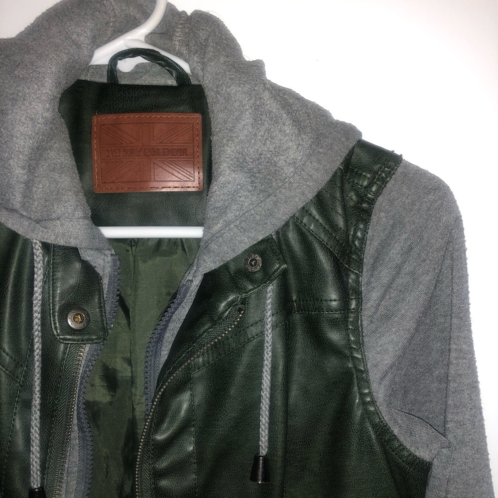 Leather & sweater jacket